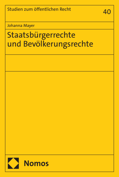 Cover des Buchs: Staatsbürgerrechte und Bevölkerungsrechte