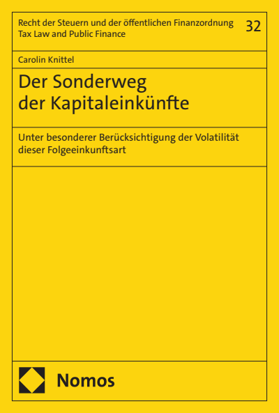 Cover des Buchs: Der Sonderweg der Kapitaleinkünfte