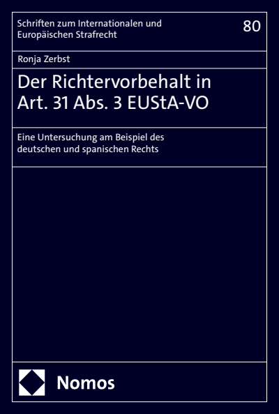 Cover des Buchs: Der Richtervorbehalt in Art. 31 Abs. 3 EUStA-VO
