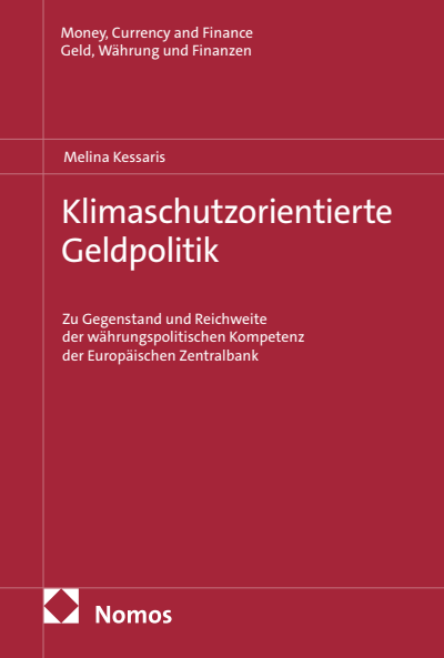 Cover des Buchs: Klimaschutzorientierte Geldpolitik