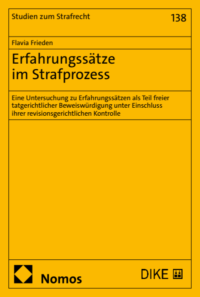 Cover des Buchs: Erfahrungssätze im Strafprozess
