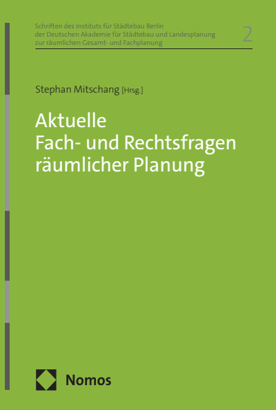Cover des Buchs: Aktuelle Fach- und Rechtsfragen räumlicher Planung