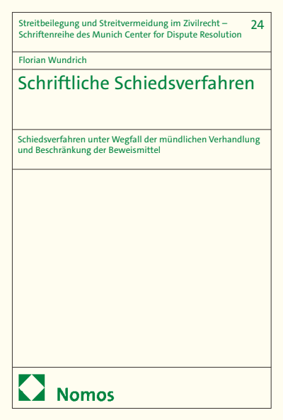 Cover of book: Schriftliche Schiedsverfahren