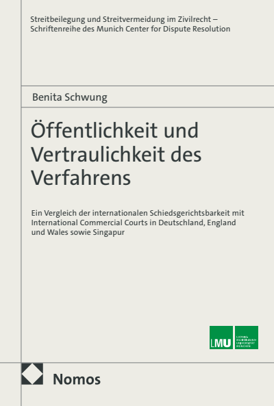 Cover of book: Öffentlichkeit und Vertraulichkeit des Verfahrens