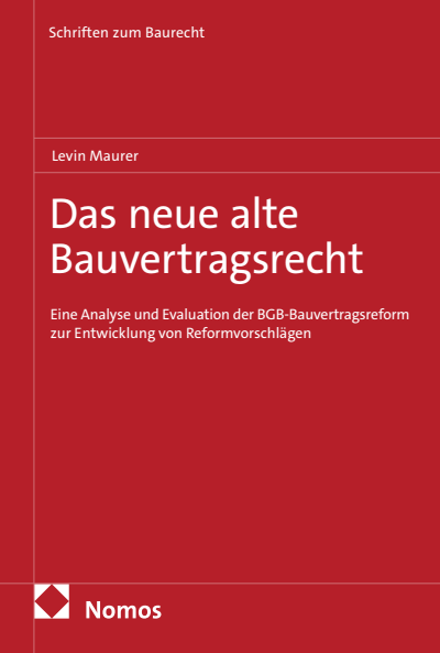 Cover des Buchs: Das neue alte Bauvertragsrecht