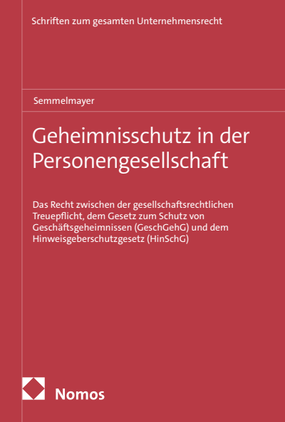 Cover des Buchs: Geheimnisschutz in der Personengesellschaft