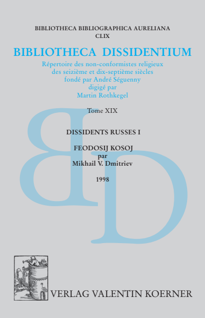 Cover des Buchs: Bibliotheca Dissidentium XIX