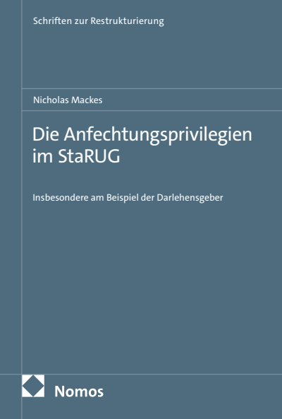 Cover of book: Die Anfechtungsprivilegien im StaRUG