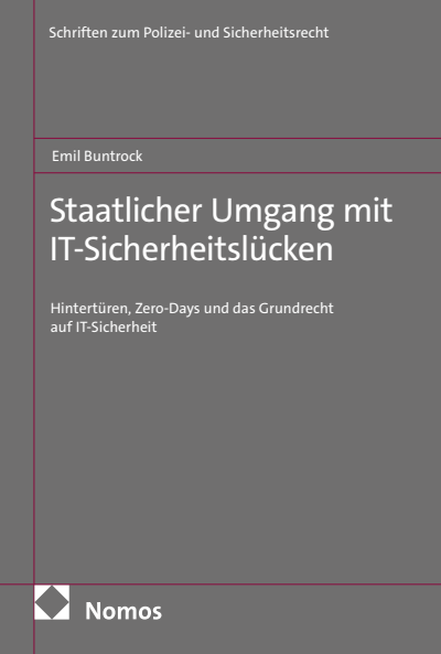 Cover des Buchs: Staatlicher Umgang mit IT-Sicherheitslücken