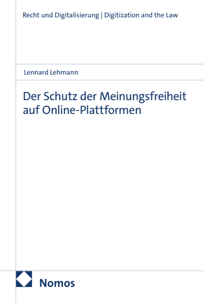 Cover des Buchs: Der Schutz der Meinungsfreiheit auf Online-Plattformen