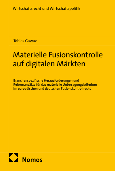 Cover des Buchs: Materielle Fusionskontrolle auf digitalen Märkten