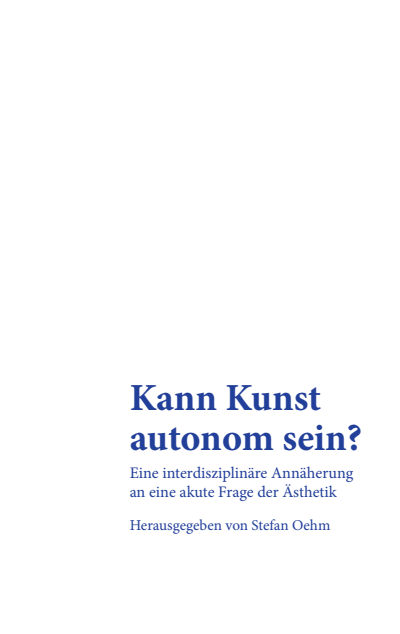 Cover des Buchs: Kann Kunst autonom sein?