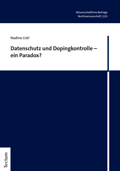 Cover des Buchs: Datenschutz und Dopingkontrolle – ein Paradox?