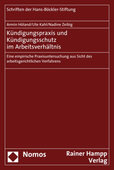 Cover des Buchs: Kündigungspraxis und Kündigungsschutz im Arbeitsverhältnis