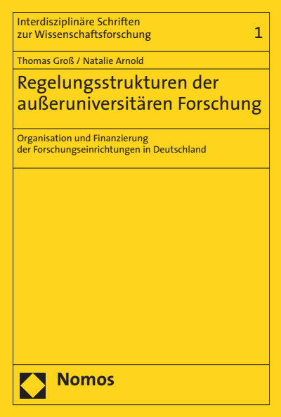 Cover des Buchs: Regelungsstrukturen der außeruniversitären Forschung
