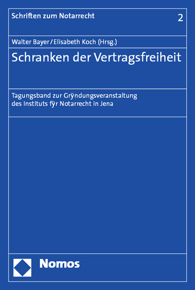 Cover des Buchs: Schranken der Vertragsfreiheit