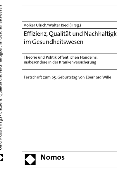 Cover des Buchs: Effizienz, Qualität und Nachhaltigkeit im Gesundheitswesen