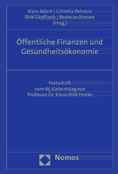 Cover des Buchs: Öffentliche Finanzen und Gesundheitsökonomie