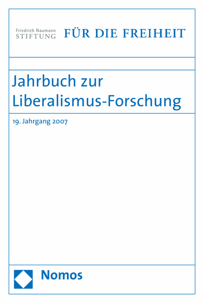 Cover des Buchs: Jahrbuch zur Liberalismus-Forschung