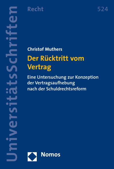 Cover of book: Der Rücktritt vom Vertrag