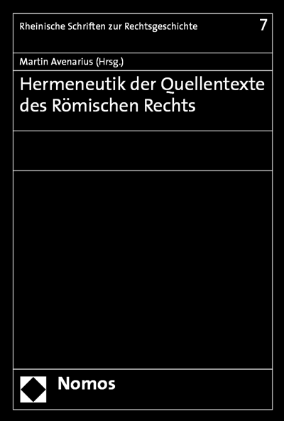 Cover des Buchs: Hermeneutik der Quellentexte des Römischen Rechts