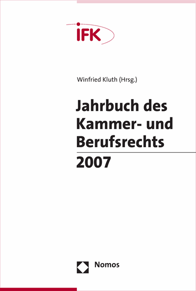 Cover des Buchs: Jahrbuch des Kammer- und Berufsrechts 2007