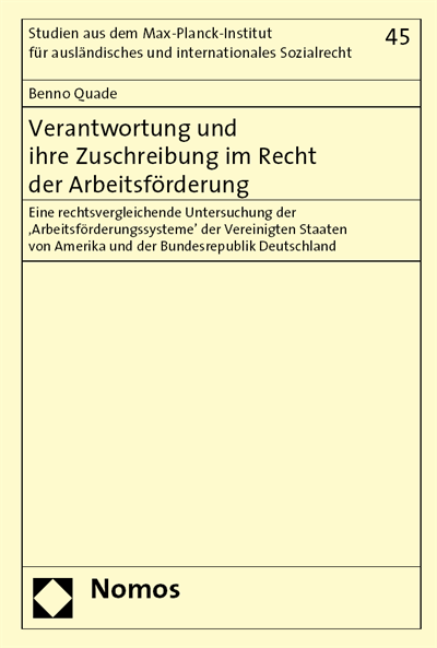 Cover des Buchs: Verantwortung und ihre Zuschreibung im Recht der Arbeitsförderung