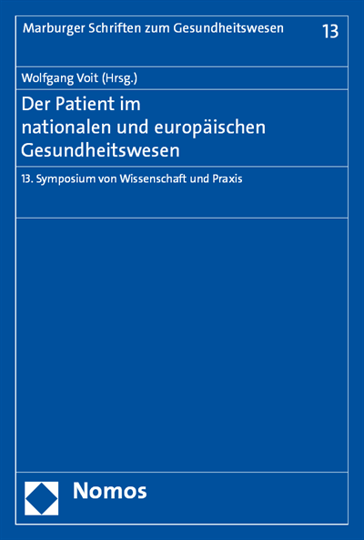 Cover des Buchs: Der Patient im nationalen und europäischen Gesundheitswesen
