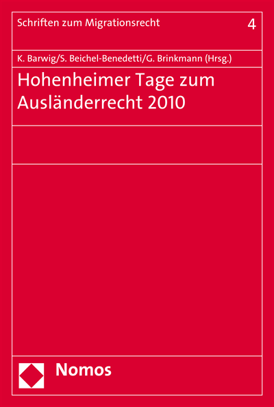 Cover of book: Hohenheimer Tage zum Ausländerrecht 2010
