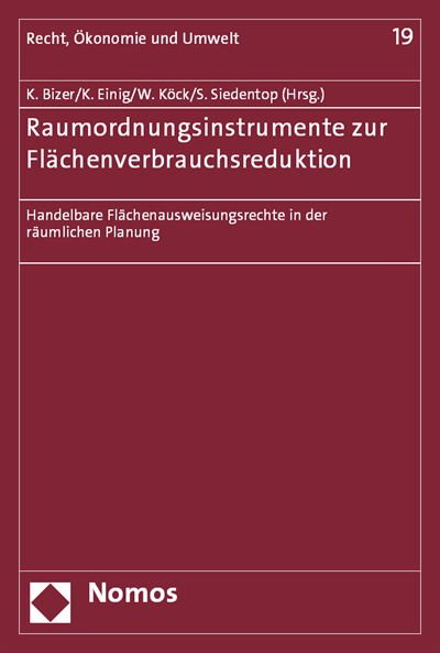 Cover des Buchs: Raumordnungsinstrumente zur Flächenverbrauchsreduktion