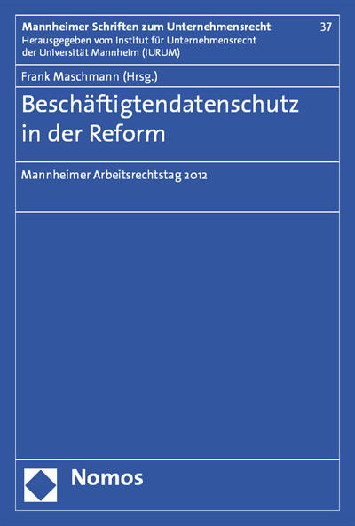 Cover des Buchs: Beschäftigtendatenschutz in der Reform