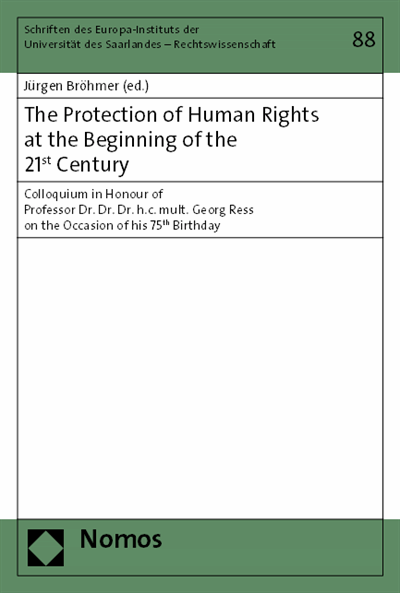 Cover des Buchs: The Protection of Human Rights at the Beginning of the 21st Century