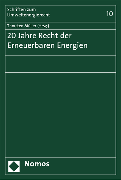 Cover des Buchs: 20 Jahre Recht der Erneuerbaren Energien