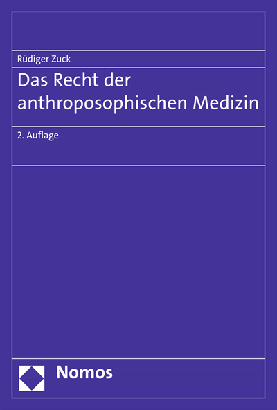 Cover des Buchs: Das Recht der anthroposophischen Medizin