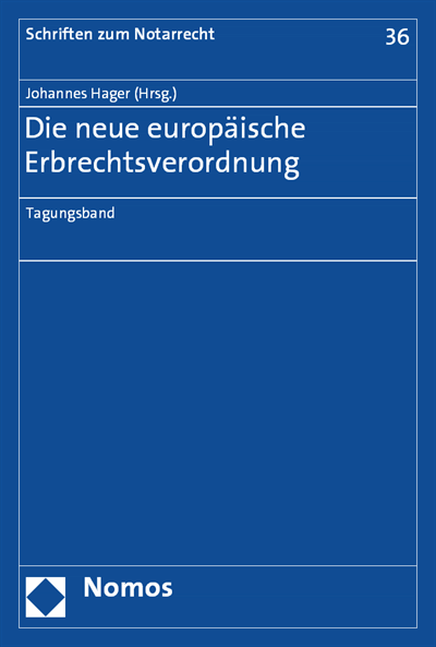 Cover des Buchs: Die neue europäische Erbrechtsverordnung