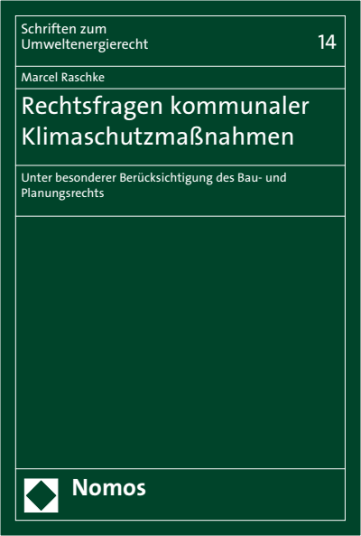 Cover des Buchs: Rechtsfragen kommunaler Klimaschutzmaßnahmen