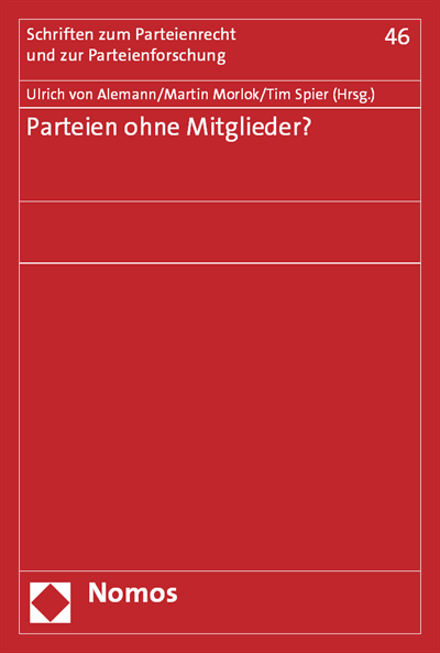 Cover des Buchs: Parteien ohne Mitglieder?