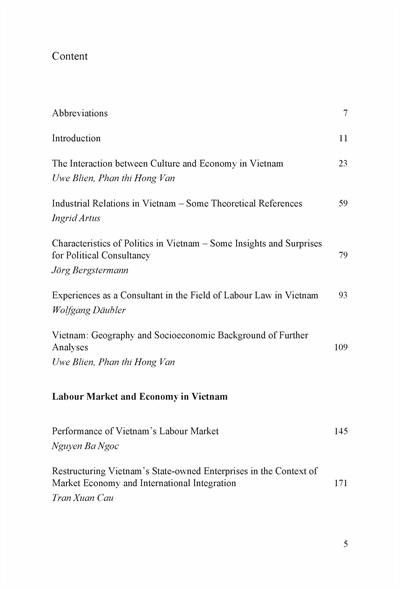 Cover des Buchs: Labour Market and Industrial Relations in Vietnam