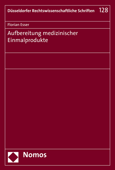 Cover des Buchs: Aufbereitung medizinischer Einmalprodukte