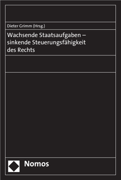 Cover des Buchs: Wachsende Staatsaufgaben - sinkende Steuerungsfähigkeit des Rechts