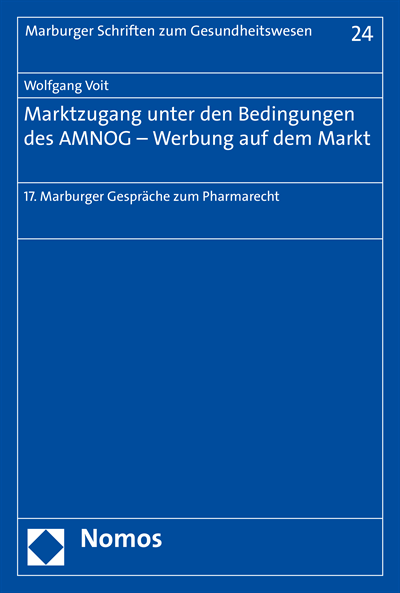 Cover des Buchs: Marktzugang unter den Bedingungen des AMNOG - Werbung auf dem Markt