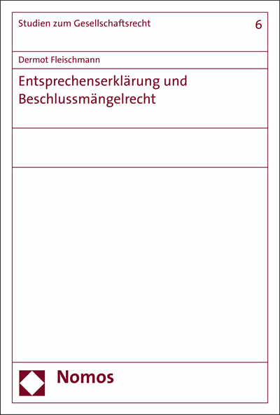 Cover des Buchs: Entsprechenserklärung und Beschlussmängelrecht