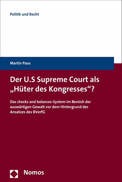 Cover des Buchs: Der U.S. Supreme Court als "Hüter des Kongresses"?