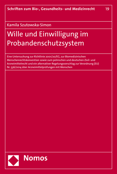 Cover des Buchs: Wille und Einwilligung im Probandenschutzsystem