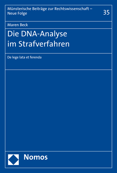 Cover of book: Die DNA-Analyse im Strafverfahren