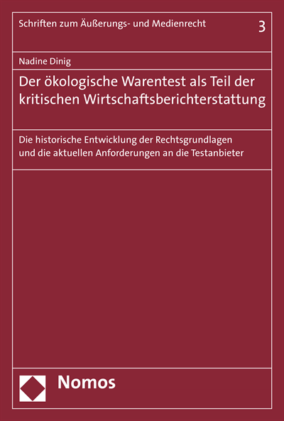 Cover des Buchs: Der ökologische Warentest als Teil der kritischen Wirtschaftsberichterstattung