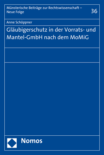 Cover of book: Gläubigerschutz in der Vorrats- und Mantel-GmbH nach dem MoMiG