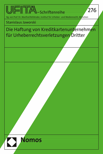 Cover des Buchs: Die Haftung von Kreditkartenunternehmen für Urheberrechtsverletzungen Dritter