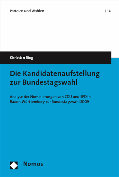 Cover des Buchs: Die Kandidatenaufstellung zur Bundestagswahl