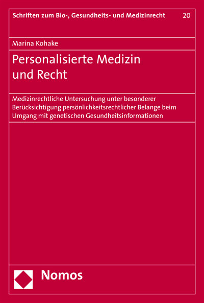 Cover des Buchs: Personalisierte Medizin und Recht